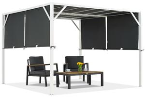 Metalowa pergola tarasowa Santorini 3 x 3 m biało-antracytowa Garden Point