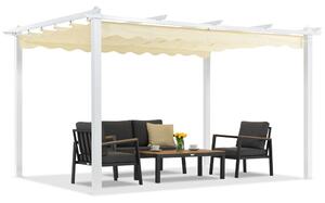 Pergola tarasowa Barbados 3x4 m Garden Point biało-beżowa