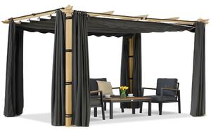 Pergola tarasowa Barbados 3x4 m z zasłonami Garden Point woodlike-antracyt
