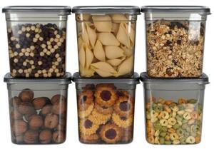 Pojemniki na produkty sypkie z pokrywką 1,85 l 6 szt
