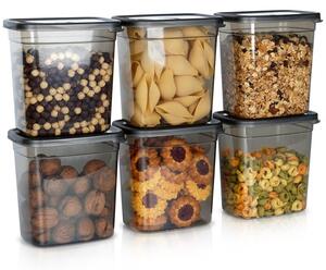 Pojemniki na produkty sypkie z pokrywką 1,85 l 6 szt