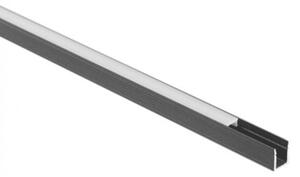 Profil do taśm LED NW01 natynkowy czarny + klosz mrożony 1m Ecolight