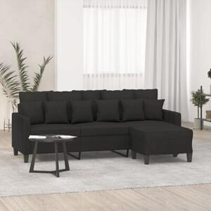 Sofa 3-osobowa z podnÃ³Å¼kiem, czarna, 180 cm, tkaninÄ