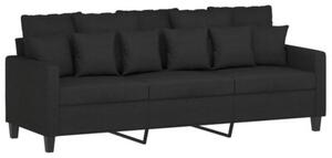 Sofa 3-osobowa z podnÃ³Å¼kiem, czarna, 180 cm, tkaninÄ