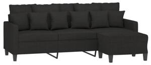 Sofa 3-osobowa z podnÃ³Å¼kiem, czarna, 180 cm, tkaninÄ