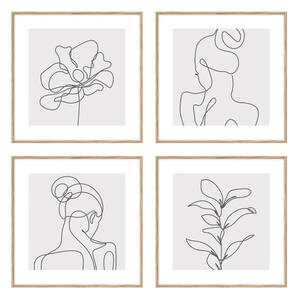 Obrazy zestaw 4 szt. 30x30 cm