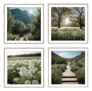Obrazy zestaw 4 szt. 30x30 cm Sunrise Hike