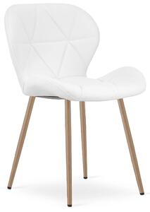 Białe designerskie krzesło z ekoskóry R6-P49
