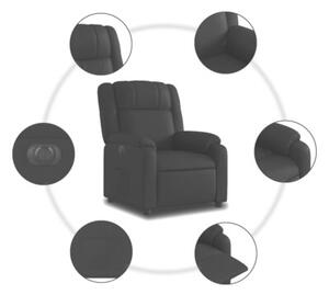 Elektryczny fotel rozkÅadany, czarny, obity sztucznÄ skÃ³rÄ