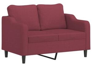 Sofa 2-osobowa z poduszkami, winna czerwieÅ, 120 cm, tkanina