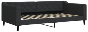 Sofa z funkcją spania, czarna, 100x200 cm, obita tkaniną