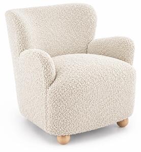 Kremowy fotel wypoczynkowy boucle w stylu japandi C3-R42