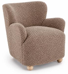 Skandynawski minimalistyczny fotel do salonu cappuccino F1-N85