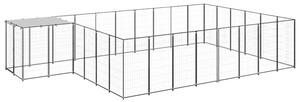 Kojec dla psa, czarny, 15,73 m², stalowy
