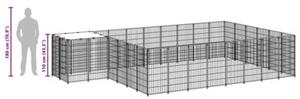 Kojec dla psa, czarny, 15,73 m², stalowy