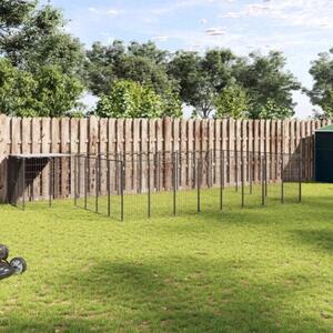 Kojec dla psa, czarny, 15,73 m², stalowy
