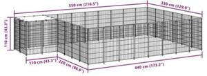 Kojec dla psa, srebrny, 15,73 m², stalowy