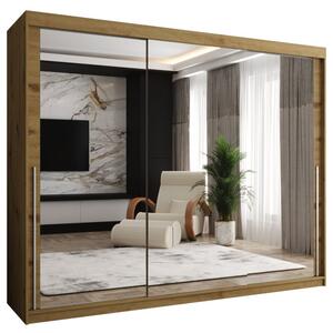 Szafa przesuwna z lustrem Garderoba SIMA T3 250 artisan + u. srebrny