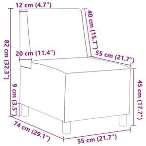 ModuÅowa sofa bez podÅokietnikÃ³w kremowa 55 cm tkanina