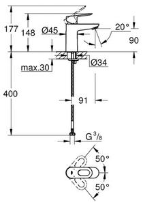 Bateria umywalkowa GROHE BauLoop S 23337000 Chrom