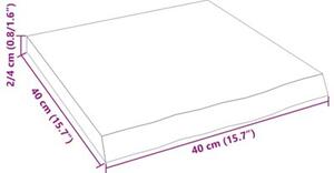 Półka, 40x40x(2-4) cm, surowe lite drewno dębowe
