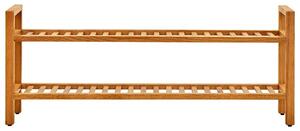 Stojak na buty z 2 półkami, 100x27x40 cm, lite drewno dębowe