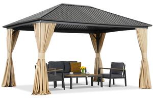 Metalowa altana Sardynia z zasłonami 3x4 Garden Point beżowa