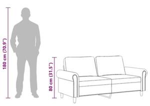 Sofa 2-osobowa, jasnoszara, 140 cm, tapicerowana aksamitem