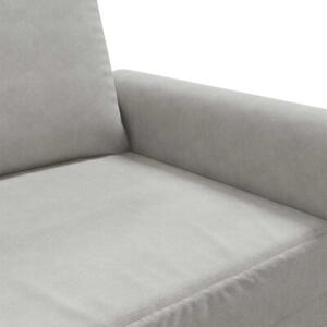Sofa 2-osobowa, jasnoszara, 140 cm, tapicerowana aksamitem