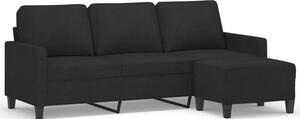 Sofa 3-osobowa z podnÃ³Å¼kiem, czarna, 180 cm, tkaninÄ
