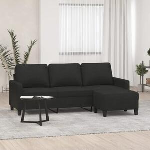 Sofa 3-osobowa z podnÃ³Å¼kiem, czarna, 180 cm, tkaninÄ