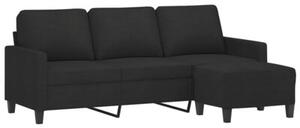 Sofa 3-osobowa z podnÃ³Å¼kiem, czarna, 180 cm, tkaninÄ