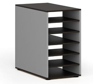 Szafka z półkami do biurka PRIMO GRAY, prawa, szary/wenge