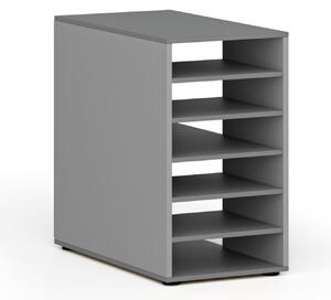 Szafka z półkami do biurka PRIMO GRAY, prawa, szary/grafit