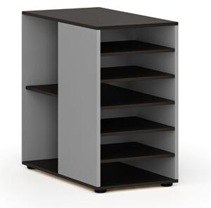 Dostawna szafka półkowa do biurka PRIMO GRAY, lewa, szara/wenge