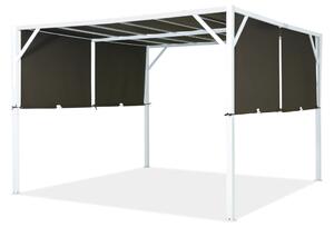 Metalowa pergola tarasowa Santorini 3 x 3 m biało-brązowa Garden Point
