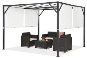 Metalowa pergola tarasowa Santorini 3 x 3 m antracytowo-biała Garden Point