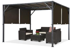 Pergola tarasowa metalowa Santorini 3 x 4m brązowa Garden Point