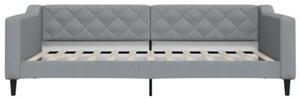 Sofa rozsuwana z szufladami, jasnoszara, 100x200 cm, tkanina