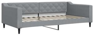 Sofa rozsuwana z szufladami, jasnoszara, 100x200 cm, tkanina