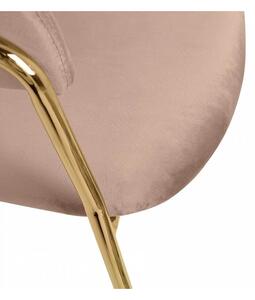 Barowe krzesło Margo do nowoczesnych wnętrz khaki beżowe - złoty || Khaki