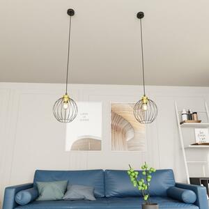 Lampa wisząca NANDO 1 BL GOLD loft nowoczesna czarno/złota