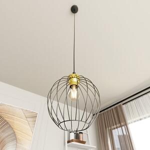 Lampa wisząca NANDO 1 BL GOLD loft nowoczesna czarno/złota