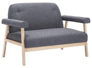 Sofa 2-osobowa tapicerowana materiaÅem, ciemnoszara
