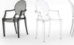 Tarasowe krzesło transparentne Louis nowoczesne - przezroczysty