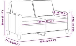Sofa 2-osobowa, brÄ zowa, 120 cm, tapicerowana tkaninÄ