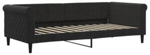 Sofa rozsuwana, czarna, 90x200 cm, aksamit