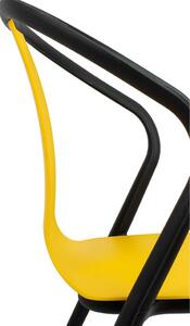Nowoczesne krzesło jadalniane Vincent żółte czarne - czarny || żółty