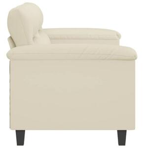 Sofa, 2-osobowa kremowy, 140 cm, sztuczna skÃ³ra
