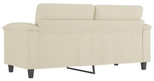 Sofa, 2-osobowa kremowy, 140 cm, sztuczna skÃ³ra